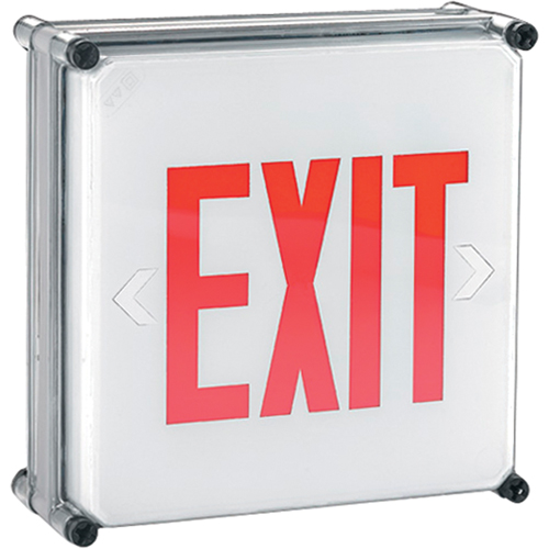 Enseignes Exit Aqua NEMA 4x, DEL, &agrave; raccordement fixe, 11-3/4" lo x 11-3/4" la, Anglais Air Extreme Inc.