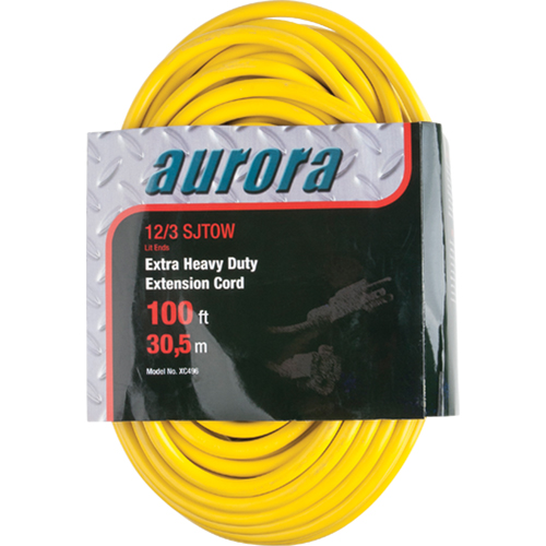Vinyl Extension Cord with Light Indicator, Outdoor, SJTOW, 12/3 AWG, 15 A, 100' Air Extreme Inc.