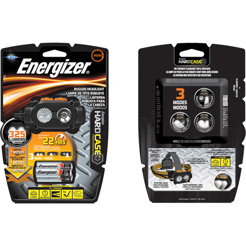 Lampe frontale robuste Hardcase, DEL, 325 lumens, 6,5 hres de fonctionnement, piles AA Air Extreme Inc.