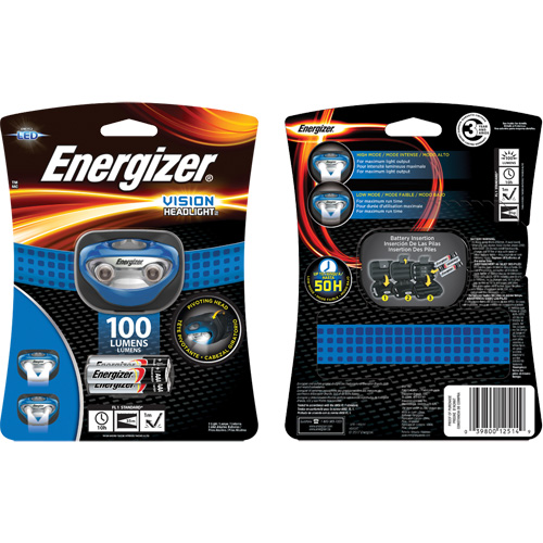 Lampe frontale Vision, DEL, 100 lumens, 10 hres de fonctionnement, piles AAA Air Extreme Inc.