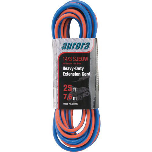 TPE-Rubber Extension Cord with Light Indicator, All-Weather, SJEOW, 14/3 AWG, 15 A, 3 Outlet(s), 25' Air Extreme Inc.