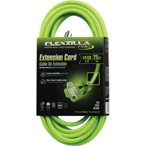 Flexzilla&reg; Pro Industrial Extension Cord, All-Weather, SJTW, 14/3 AWG, 15 A, 25' Air Extreme Inc.