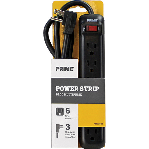 Power Strip, 6 Outlet(s), 3', 15 A, 1875 W, 125 V Air Extreme Inc.