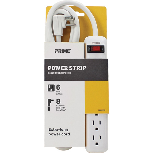 Power Strip, 6 Outlet(s), 8', 15 A, 1875 W, 125 V Air Extreme Inc.