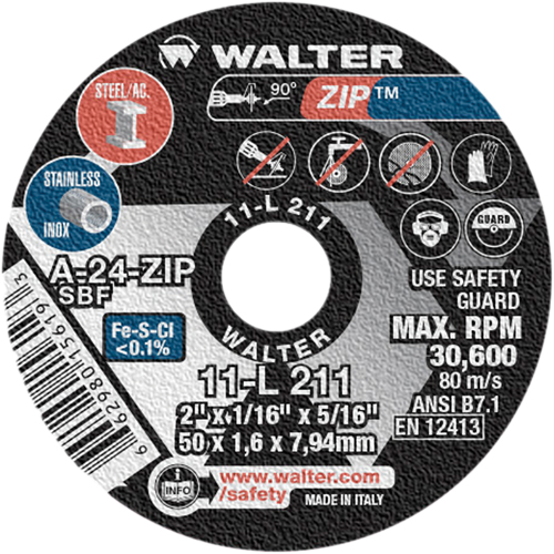 Zip Cut-Off Wheel, 2" x 1/16", 5/16" Arbor, Type 1, Aluminum Oxide, 5100 RPM Air Extreme Inc.