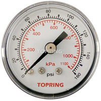 Manom&egrave;tre,  1-1/2", 0 - 160 psi, Fixation arri&egrave;re, Analogique Air Extreme Inc.