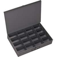 Compartment Scoop Boxes, Steel, 16 Slots, 13-3/8" W x 9-1/4" D x 2" H, Grey Air Extreme Inc.