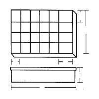 Compartment Case, Plastic, 24 Slots, 18-1/2" W x 13" D x 3" H, Grey Air Extreme Inc.