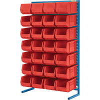 Single-Sided Stationary Bin Rack, 36" W x 12" D x 61" H, 28 Bins Air Extreme Inc.