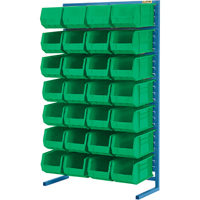 Single-Sided Stationary Bin Rack, 36" W x 12" D x 61" H, 28 Bins Air Extreme Inc.