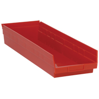 Bacs de rangement pour tablettes, 8-3/8" la x 4" H x 23-5/8" p, Rouge, Capacit&eacute; 50 lb Air Extreme Inc.