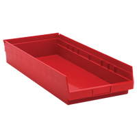 Shelf Bins, 11-1/8" W x 4" H x 23-5/8" D, Red, 50 lbs. Capacity Air Extreme Inc.