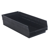 Economy Shelf Bin, 8-3/8" W x 4" H x 17-7/8" D, Black Air Extreme Inc.