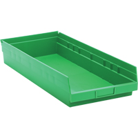 Shelf Bins, 11-1/8" W x 4" H x 23-5/8" D, Green, 50 lbs. Capacity Air Extreme Inc.