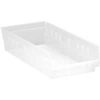 Shelf Bins, 8-3/8" W x 4" H x 17-7/8" D, Clear, 40 lbs. Capacity Air Extreme Inc.