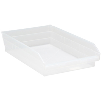 Bacs de rangement pour tablettes, 11-1/8" la x 4" H x 17-7/8" p, Transparent, Capacit&eacute; 40 lb Air Extreme Inc.