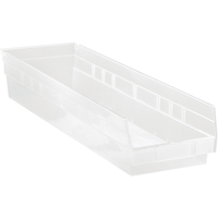 Bacs de rangement pour tablettes, 6-5/8" la x 4" H x 23-5/8" p, Transparent, Capacit&eacute; 50 lb Air Extreme Inc.