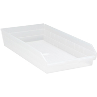 Bacs de rangement pour tablettes, 11-1/8" la x 4" H x 23-5/8" p, Transparent, Capacit&eacute; 50 lb Air Extreme Inc.