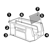 Bac empilable & &agrave; suspendre, 4-1/8" la, 3" h x 5-3/8" p, Jaune Air Extreme Inc.