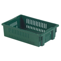 Agricultural Plastic Stack-N-Nest Container, 13.1" x 19.7" x 5.6", Green Air Extreme Inc.