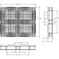 RackoCell Plastic Pallet, 4-Way Entry, 48" L x 40" W x 6-1/3" H Air Extreme Inc.