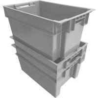 Stack & Nest Container, 16" W x 12" H x 24" D, Grey Air Extreme Inc.