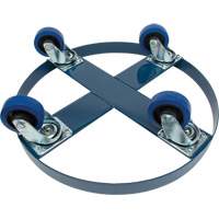 Drum Dolly, Steel, 1400 lbs. Capacity, 24" Diameter, Blue Elastic Casters Air Extreme Inc.