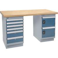 Workbench, Door & Drawers, 2500 lbs. Cap., 60" W x 36" D, 34" H Air Extreme Inc.