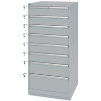Armoires de rangement avec tiroirs, 8 tiroirs, 28-1/4" la x 28-1/2" p x 59-1/2" h, Gris Air Extreme Inc.