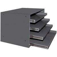 Compartment Box Cabinets, Steel, 4 Slots, 20" W x 15-3/4" D x 15" H, Grey Air Extreme Inc.