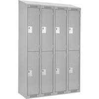 Clean Line Lockers, 2 -tier, Bank of 4, 48" x 18" x 78", Steel, Grey, Rivet (Assembled) Air Extreme Inc.