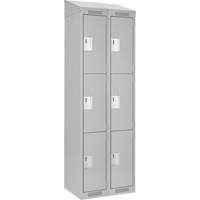 Clean Line Lockers, 3 -tier, Bank of 2, 24" x 18" x 78", Steel, Grey, Rivet (Assembled) Air Extreme Inc.