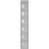 Clean Line Lockerette , 6 -tier, 12" x 18" x 78", Steel, Grey, Rivet (Assembled) Air Extreme Inc.