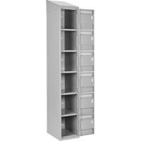 Clean Line Lockerette , 6 -tier, Bank of 4, 48" x 18" x 78", Steel, Grey, Rivet (Assembled) Air Extreme Inc.