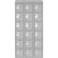 Petits casiers Clean Line, 6 niveaux, Bloc de 3, 36" x 18" x 78", Acier, Gris, Rivet (assembl&eacute;) Air Extreme Inc.