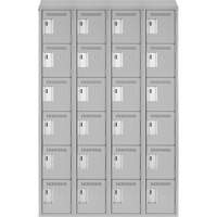 Clean Line Lockerette , 6 -tier, Bank of 4, 48" x 18" x 78", Steel, Grey, Rivet (Assembled) Air Extreme Inc.