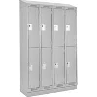 Clean Line Lockers, 2 -tier, Bank of 4, 48" x 18" x 82", Steel, Grey, Rivet (Assembled) Air Extreme Inc.