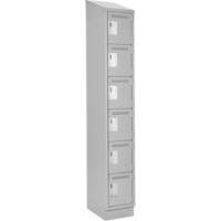 Clean Line Lockerette, 6 -tier, 12" x 18" x 82", Steel, Grey, Rivet (Assembled) Air Extreme Inc.