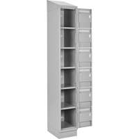Petits casiers Clean Line, 6 niveaux, Bloc de 4, 48" x 18" x 82", Acier, Gris, Rivet (assembl&eacute;) Air Extreme Inc.