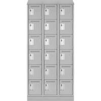 Clean Line Lockerette, 6 -tier, Bank of 3, 36" x 18" x 82", Steel, Grey, Rivet (Assembled) Air Extreme Inc.