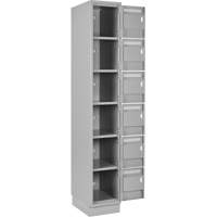 Petits casiers Clean Line, 6 niveaux, Bloc de 4, 48" x 18" x 76", Acier, Gris, Rivet (assembl&eacute;) Air Extreme Inc.