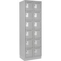 Clean Line Lockerette, 6 -tier, Bank of 2, 24" x 18" x 76", Steel, Grey, Rivet (Assembled) Air Extreme Inc.