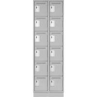 Clean Line Lockerette, 6 -tier, Bank of 2, 24" x 18" x 76", Steel, Grey, Rivet (Assembled) Air Extreme Inc.