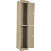 Casiers Clean Line, 2 niveaux, Bloc de 4, 48" x 18" x 72", Acier, Beige, Rivet (assembl&eacute;) Air Extreme Inc.