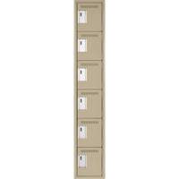 Petits casiers Clean Line, 6 niveaux, 12" x 18" x 72", Acier, Beige, Rivet (assembl&eacute;) Air Extreme Inc.