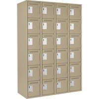 Petits casiers Clean Line, 6 niveaux, Bloc de 4, 48" x 18" x 72", Acier, Beige, Rivet (assembl&eacute;) Air Extreme Inc.