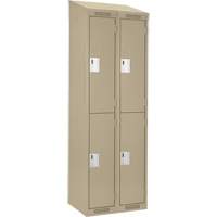 Casiers Clean Line, 2 niveaux, Bloc de 2, 24" x 18" x 78", Acier, Beige, Rivet (assembl&eacute;) Air Extreme Inc.