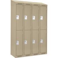 Clean Line Lockers, 2 -tier, Bank of 4, 48" x 18" x 78", Steel, Beige, Rivet (Assembled) Air Extreme Inc.