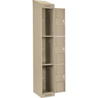 Clean Line Lockers, 3 -tier, Bank of 4, 48" x 18" x 78", Steel, Beige, Rivet (Assembled) Air Extreme Inc.
