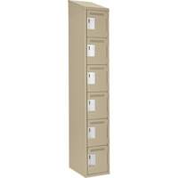 Clean Line Lockerette, 6 -tier, 12" x 18" x 78", Steel, Beige, Rivet (Assembled) Air Extreme Inc.